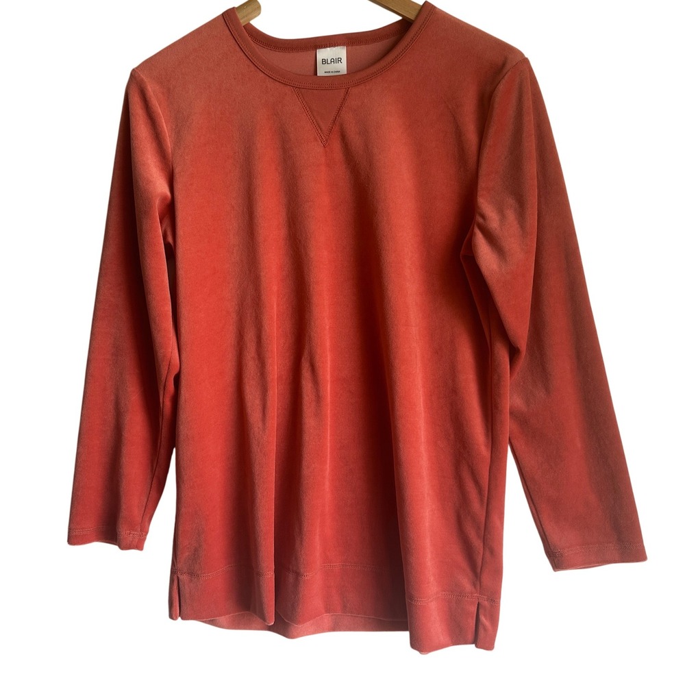 Blair Coral Long Sleeve Crewneck Sweater Casual Comfort Loungewear Size Small